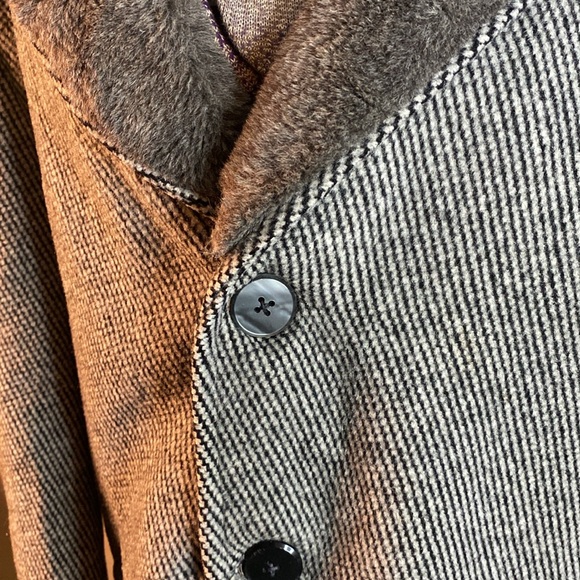 Beautiful men’s vintage wool and faux fur long coat - Picture 3 of 9